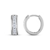 Thumbnail Image 2 of Men's Diamond Huggie Hoop Earrings 1/3 ct tw Round-cut 10K White Gold
