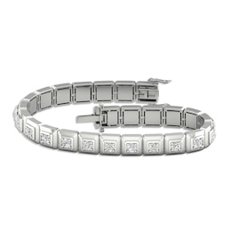 Men's Lab-Created Diamonds by KAY Link Bracelet 5 ct tw Round-cut 14K White Gold 8.5&quot;