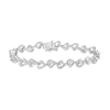 Thumbnail Image 0 of Diamond Heart Link Bracelet 1/10 ct tw Round-cut Sterling Silver 7"