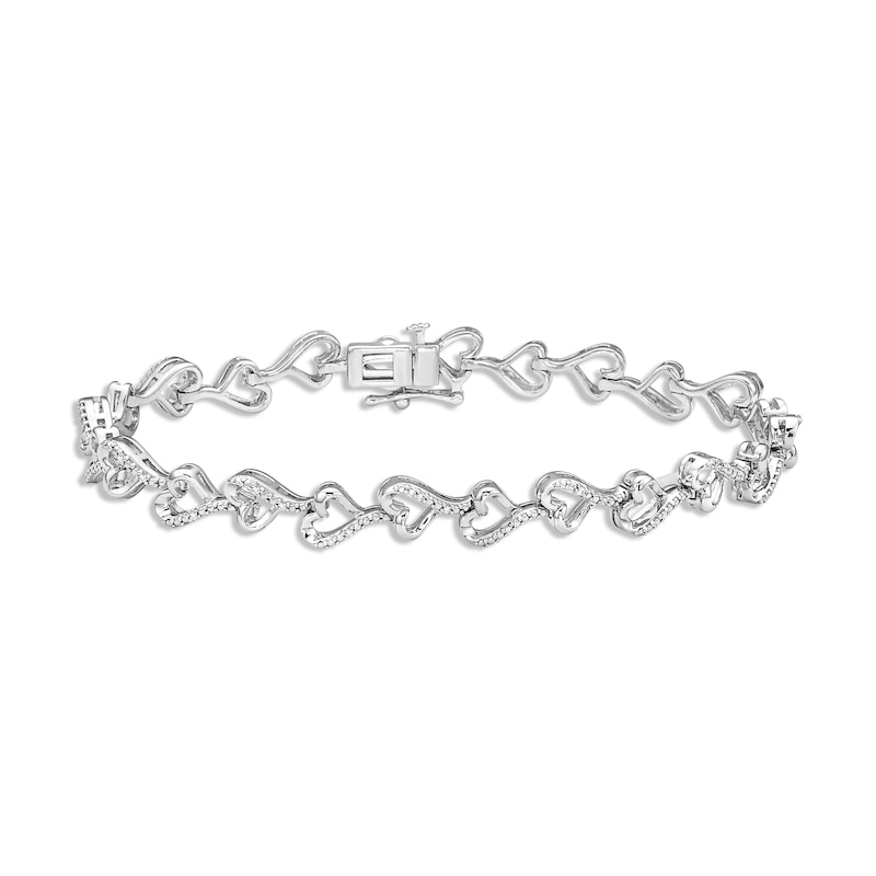 Sterling Silver Heart Link Bracelet