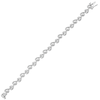 Thumbnail Image 3 of Diamond Heart Link Bracelet 1/10 ct tw Round-cut Sterling Silver 7"
