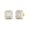Thumbnail Image 0 of Men's Lab-Created Diamonds by KAY Earrings 1-1/2 ct tw Round & Baguette-cut 14K Yellow Gold