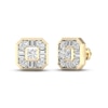 Thumbnail Image 1 of Men's KAY Lab-Grown Diamonds Earrings 1-1/2 ct tw Round & Baguette-cut 14K Yellow Gold