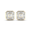 Thumbnail Image 2 of Men's KAY Lab-Grown Diamonds Earrings 1-1/2 ct tw Round & Baguette-cut 14K Yellow Gold