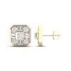 Thumbnail Image 3 of Men's KAY Lab-Grown Diamonds Earrings 1-1/2 ct tw Round & Baguette-cut 14K Yellow Gold