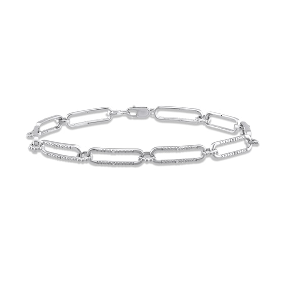 Sterling Silver Bracelet made with Diamond Cut Paperclip Chain