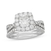 Thumbnail Image 1 of Neil Lane Artistry Cushion-Cut Lab-Grown Diamond Halo Bridal Set 2 ct tw 14K White Gold