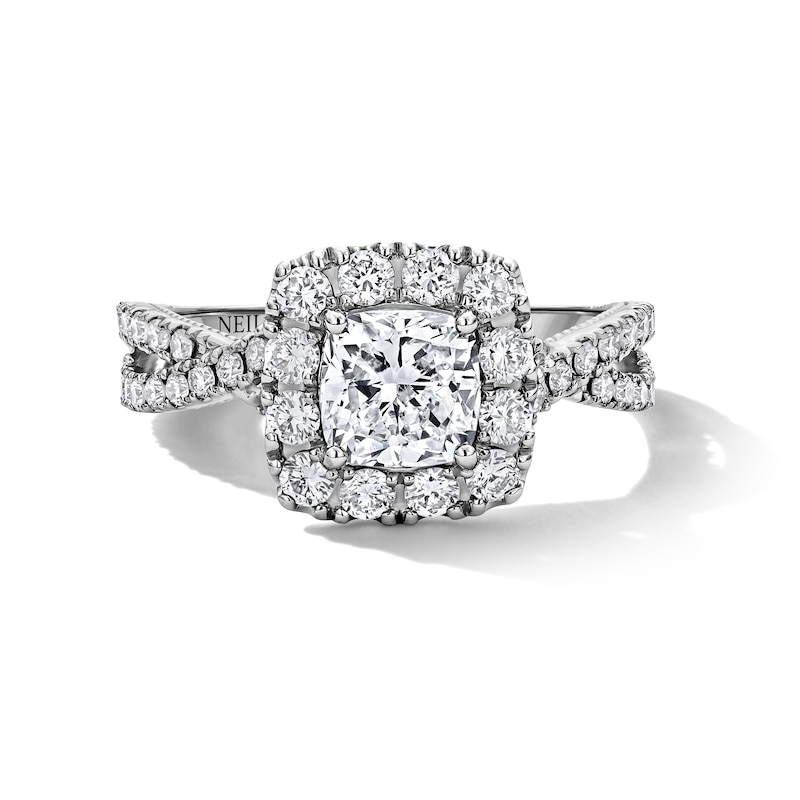 Main Image 8 of Neil Lane Artistry Cushion-Cut Lab-Grown Diamond Engagement Ring 1-7/8 ct tw 14K White Gold