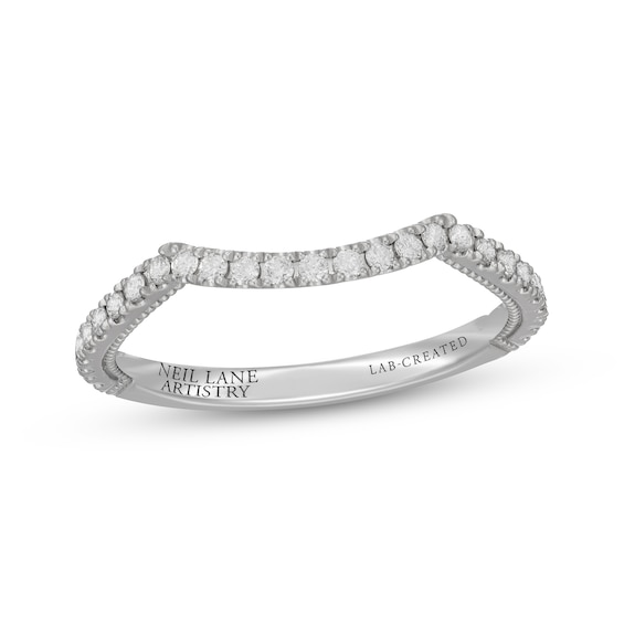 Neil Lane Artistry Lab-Created Diamond Contour Wedding Band 1/ ct tw 14K White Gold