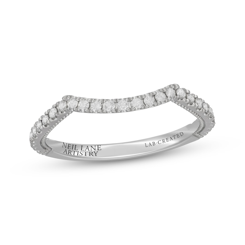 Main Image 8 of Neil Lane Artistry Lab-Grown Diamond Contour Wedding Band 1/4 ct tw 14K White Gold