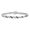 Thumbnail Image 1 of Blue & White Diamond Swirl Bracelet 1/2 ct tw Round-cut Sterling Silver 7.25&quot;
