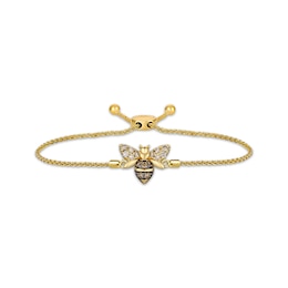 Le Vian Diamond Bee Bolo Bracelet 1/4 ct tw 14K Honey Gold 9.5&quot;