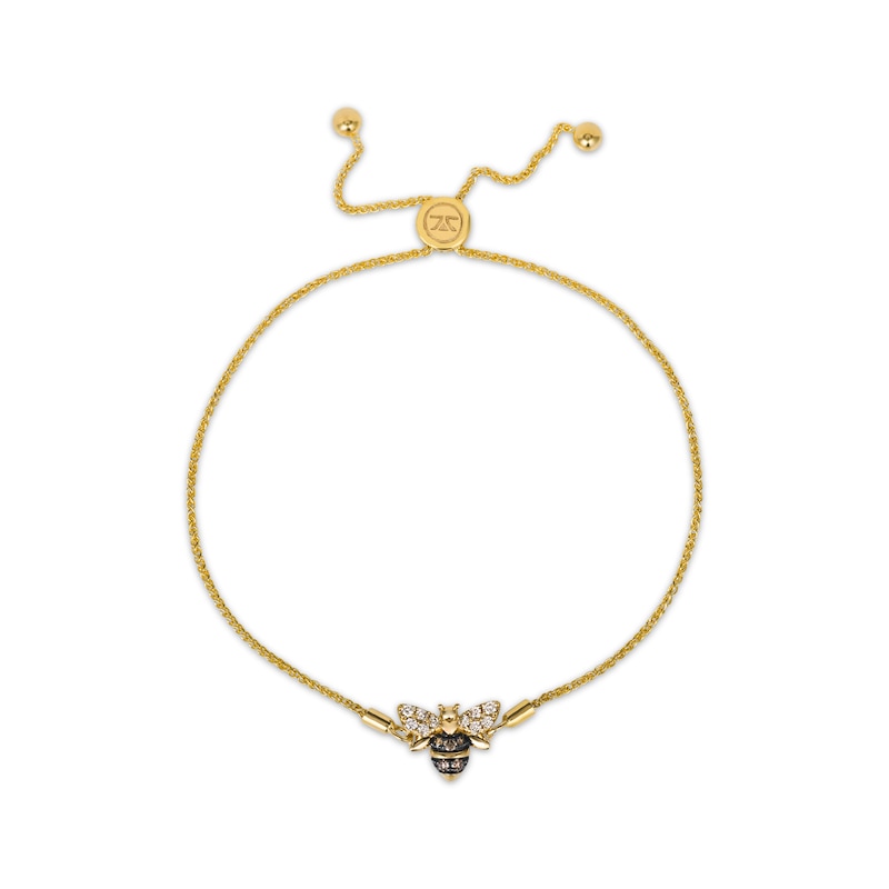 Le Vian Diamond Bee Bolo Bracelet 1/4 ct tw 14K Honey Gold 9.5"