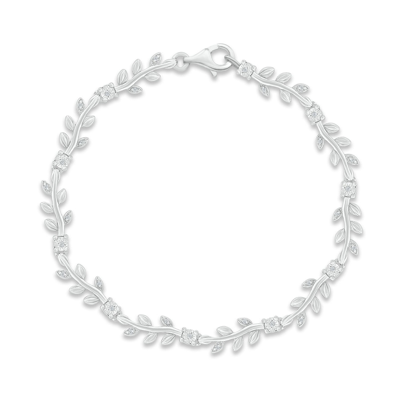 Main Image 1 of Diamond Vine Bracelet 1/10 ct tw Sterling Silver 7&quot;