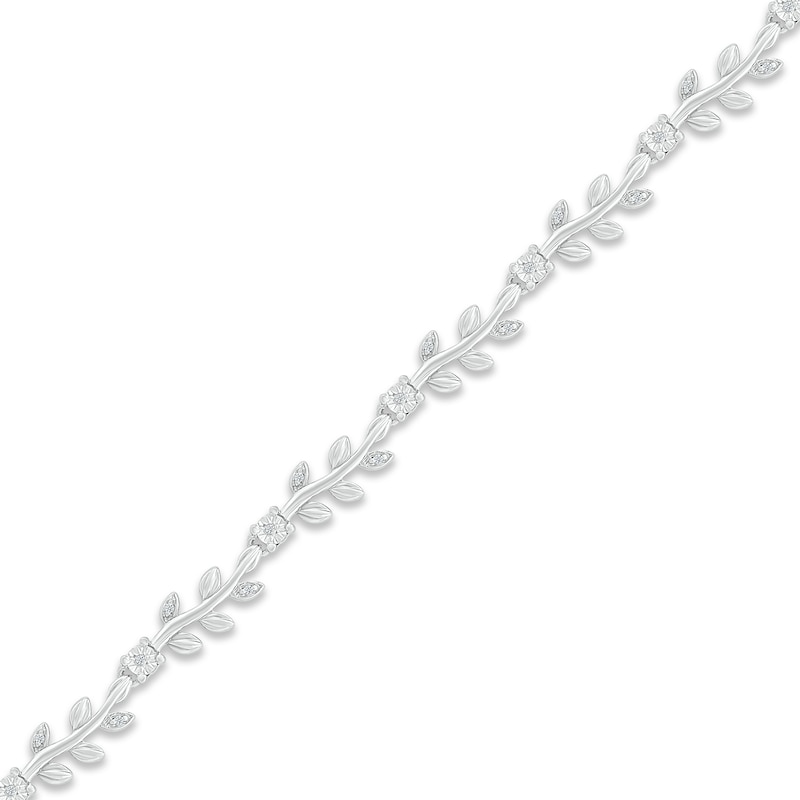 Main Image 2 of Diamond Vine Bracelet 1/10 ct tw Sterling Silver 7&quot;