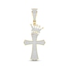 Thumbnail Image 0 of Men's Diamond Slanted Crown Cross Charm 1/2 ct tw 10K Yellow Gold