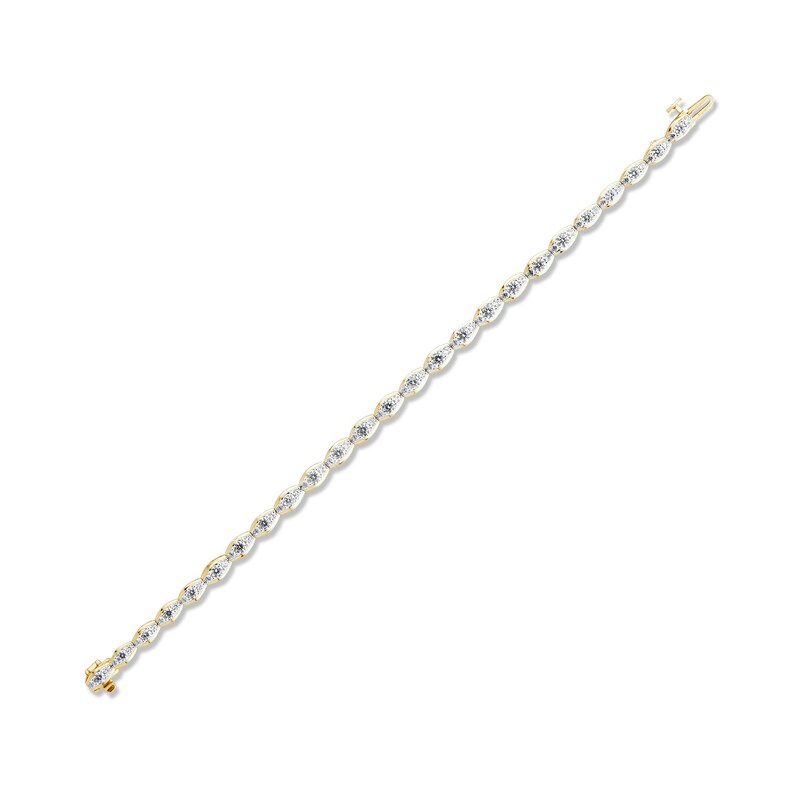 Diamond Oval Link Bracelet 3 ct tw 10K Yellow Gold 7.25"