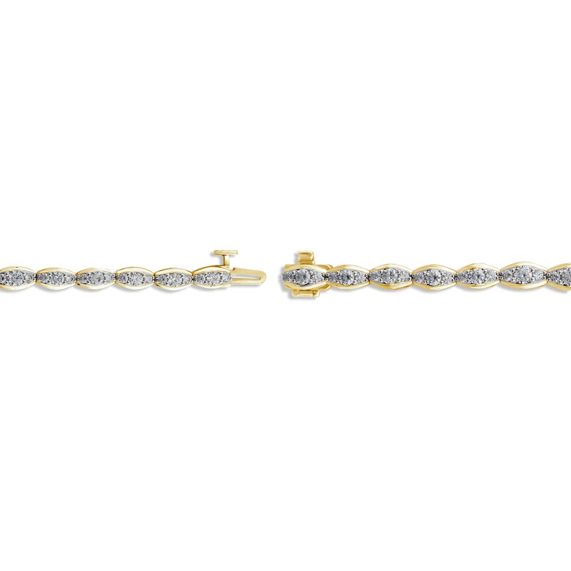 Diamond Oval Link Bracelet 3 ct tw 10K Yellow Gold 7.25"