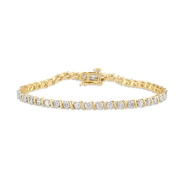 Diamond S-Link Tennis Bracelet 5 ct tw 10K Yellow Gold 7"