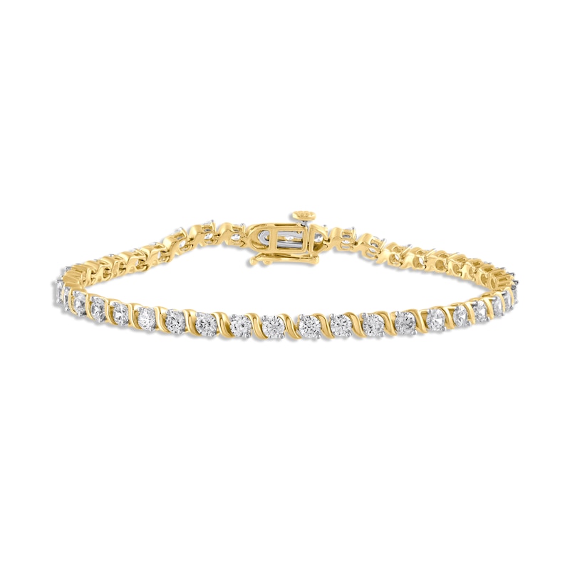 Diamond S-Link Tennis Bracelet 5 ct tw 10K Yellow Gold 7"