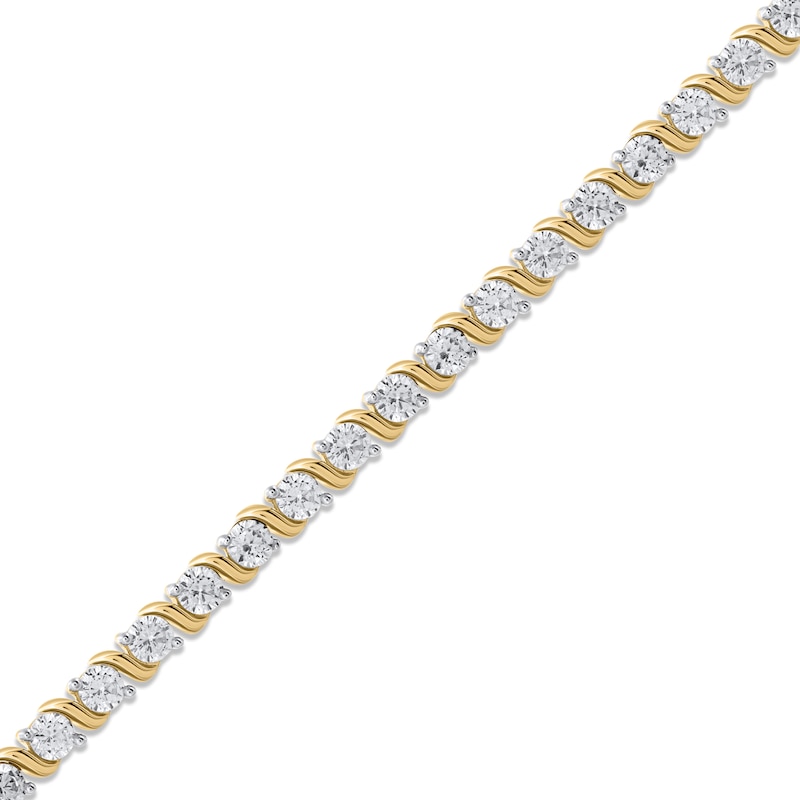 Main Image 2 of Diamond S-Link Tennis Bracelet 5 ct tw 10K Yellow Gold 7&quot;