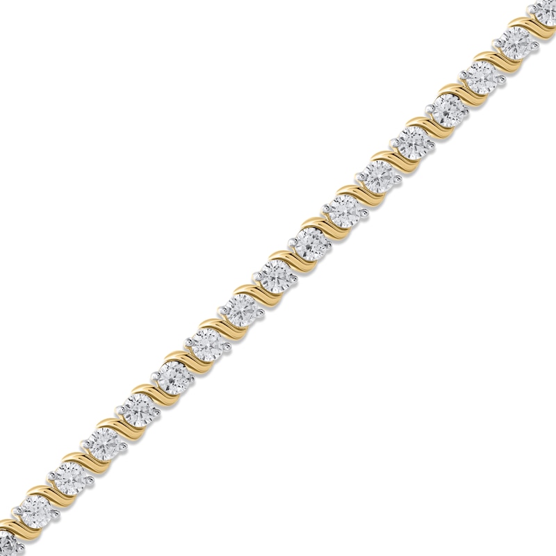 Diamond S-Link Tennis Bracelet 5 ct tw 10K Yellow Gold 7"