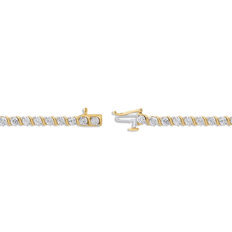 Diamond S-Link Tennis Bracelet 5 ct tw 10K Yellow Gold 7"