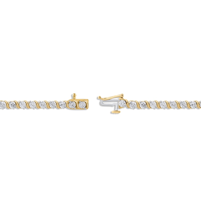 Main Image 3 of Diamond S-Link Tennis Bracelet 5 ct tw 10K Yellow Gold 7&quot;
