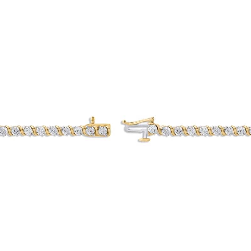 Kay Jewelers, Jewelry, K Twotone Gold 7 14 Bar Link 75ct Diamond Tennis  Bracelet