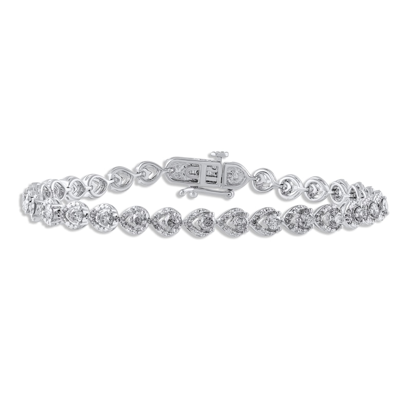 Diamond Wishbone Bracelet 3 ct tw 10K White Gold 7"