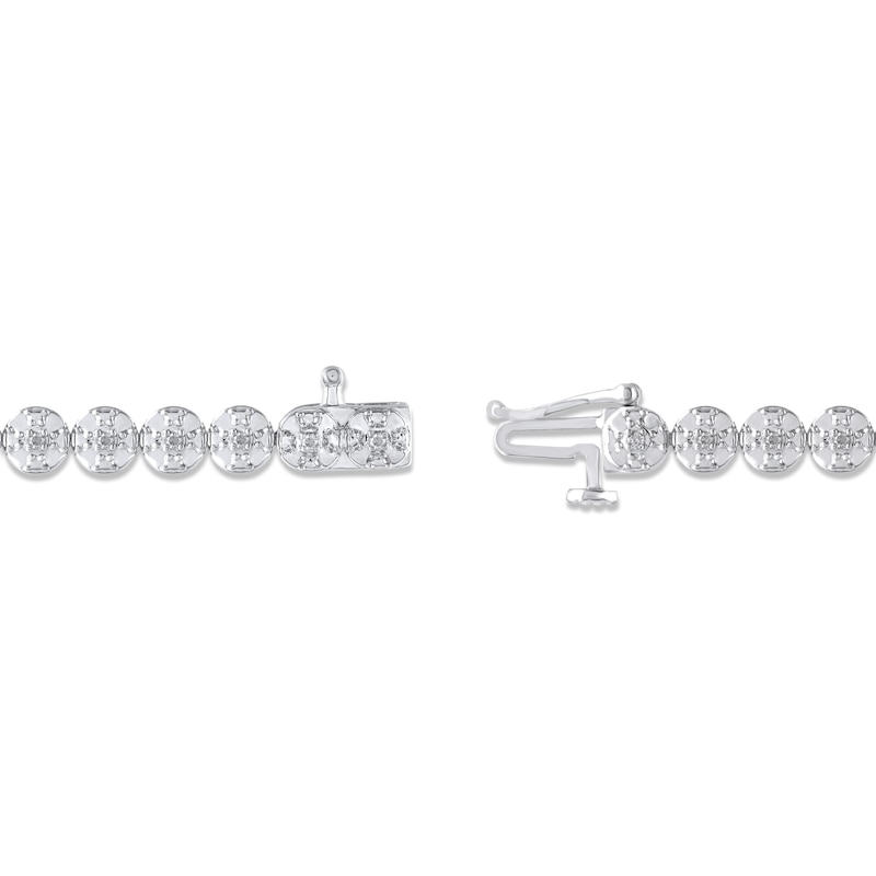 Diamond Disc Link Tennis Bracelet 1/4 ct tw Sterling Silver 7"