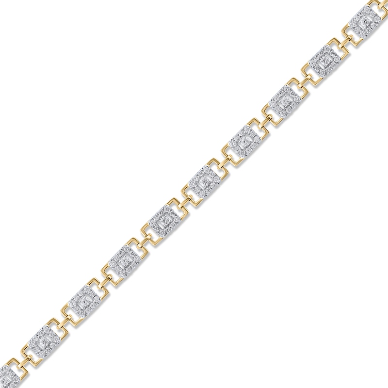 Main Image 2 of Diamond Grid Link Bracelet 2 ct tw 10K Yellow Gold 7&quot;