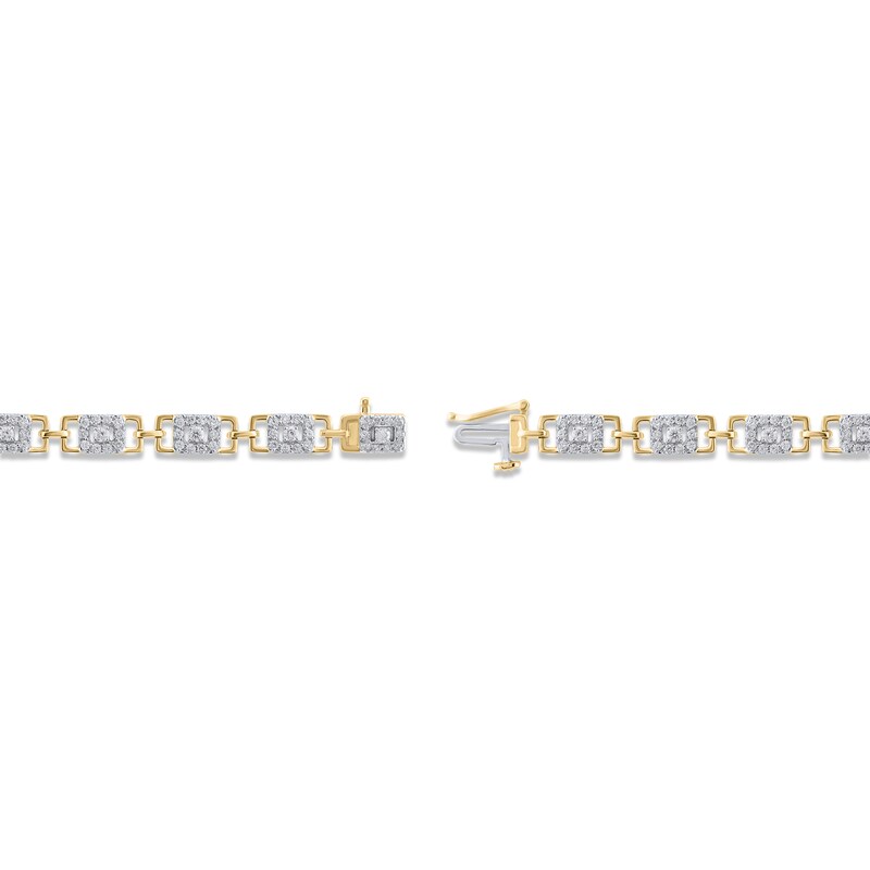 Diamond Grid Link Bracelet 2 ct tw 10K Yellow Gold 7"