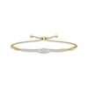 Diamond Three-Stone Bolo Bracelet 1 ct tw 14K Yellow Gold 9.5"