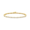 Princess & Round-Cut Diamond Bezel Bracelet 1 ct tw 10K Yellow Gold