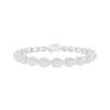 Thumbnail Image 1 of Diamond Teardrop Link Bracelet 1/10 ct tw Sterling Silver 7&quot;