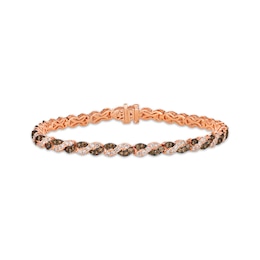 Le Vian Chocolate Twist Round-Cut Diamond Bracelet 3-3/8 ct tw 14K Strawberry Gold 7”