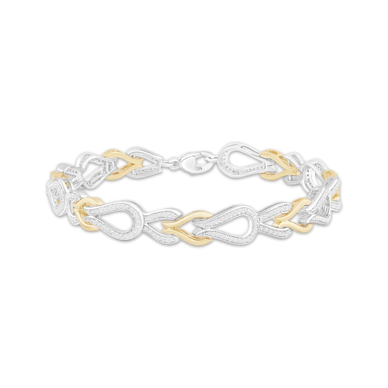Diamond Loop Link Bracelet 1 ct tw 10K Two-Tone Gold 7.25"