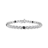Thumbnail Image 1 of Round-Cut Black & White Diamond S-Link Tennis Bracelet 1 ct tw Sterling Silver 7.5”