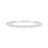 Thumbnail Image 1 of Round-Cut Diamond Rectangle Paperclip-Link Hinged Bangle Bracelet 1/2 ct tw 10K White Gold