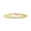 Thumbnail Image 1 of Round-Cut Diamond Spiral-Link Tennis Bracelet 1 ct tw 10K Yellow Gold 7.25”