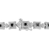 Thumbnail Image 1 of Princess-Cut Black & Round-Cut White Diamond Bracelet 2 ct tw Sterling Silver 7”