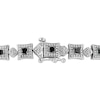 Thumbnail Image 2 of Princess-Cut Black & Round-Cut White Diamond Bracelet 2 ct tw Sterling Silver 7”