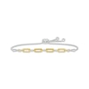 Thumbnail Image 1 of Round-Cut Diamond Paperclip Bolo Bracelet 1/10 ct tw 10K Yellow Gold & Sterling Silver