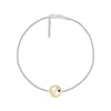 Thumbnail Image 1 of Black & White Diamond Yin-Yang Anklet 1/20 ct tw Sterling Silver & 10K Yellow Gold 9&quot;