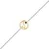 Thumbnail Image 1 of Black & White Diamond Yin-Yang Anklet 1/20 ct tw Sterling Silver & 10K Yellow Gold 9"