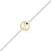 Thumbnail Image 2 of Black & White Diamond Yin-Yang Anklet 1/20 ct tw Sterling Silver & 10K Yellow Gold 9&quot;