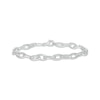Thumbnail Image 1 of Diamond Oval Link Bracelet 1/10 ct tw Sterling Silver 7.25”
