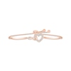Thumbnail Image 1 of Diamond Heart & Infinity Bolo Bracelet 1/6 ct tw 10K Rose Gold 9.5&quot;