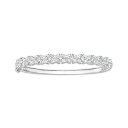 Pear-Shaped Diamond Flower Bangle Bracelet 4-3/4 ct tw 14K White Gold
